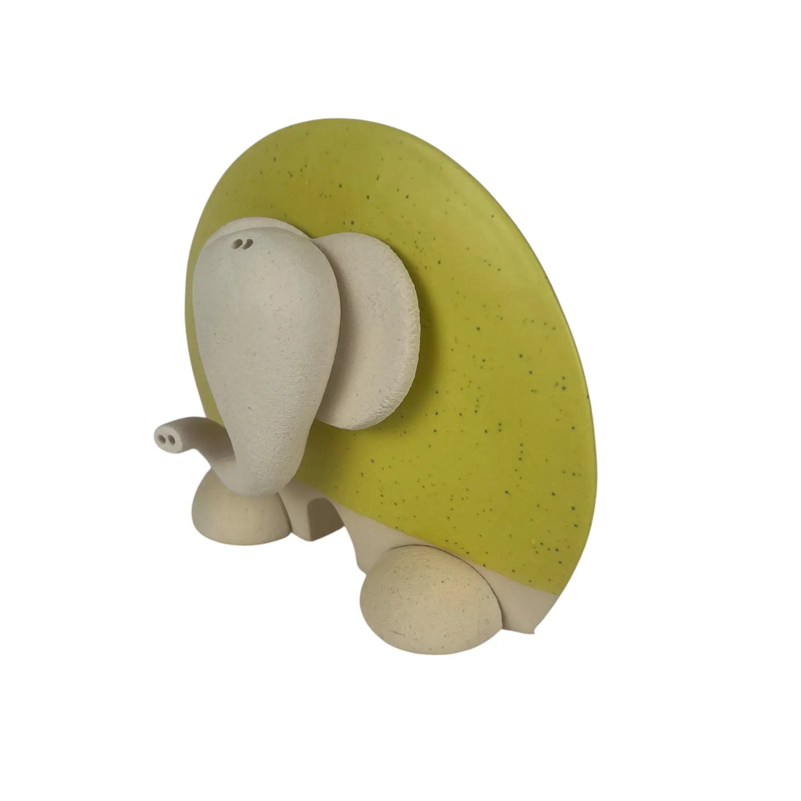 Handcrafted Ceramic Elephant with a Banana Yellow Matte Finish