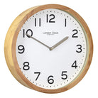 Round Wall Clock With Natural Oak Finish