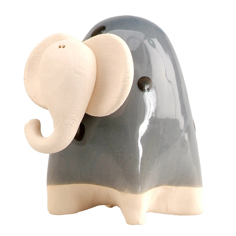 Handmade Ceramic Chubby Elephant in Elegant Grey Glaze