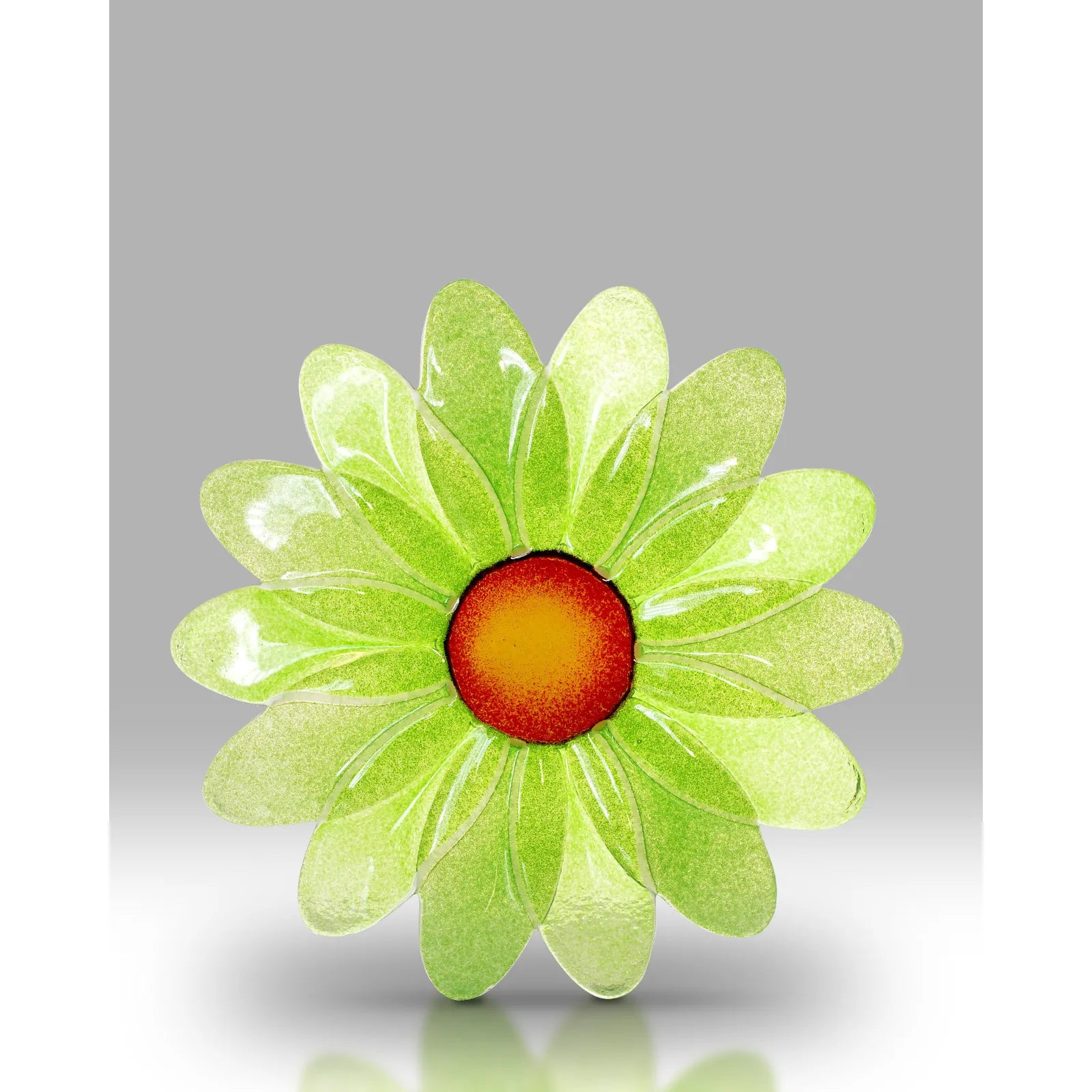 Fused Glass Green Flower Wall Art