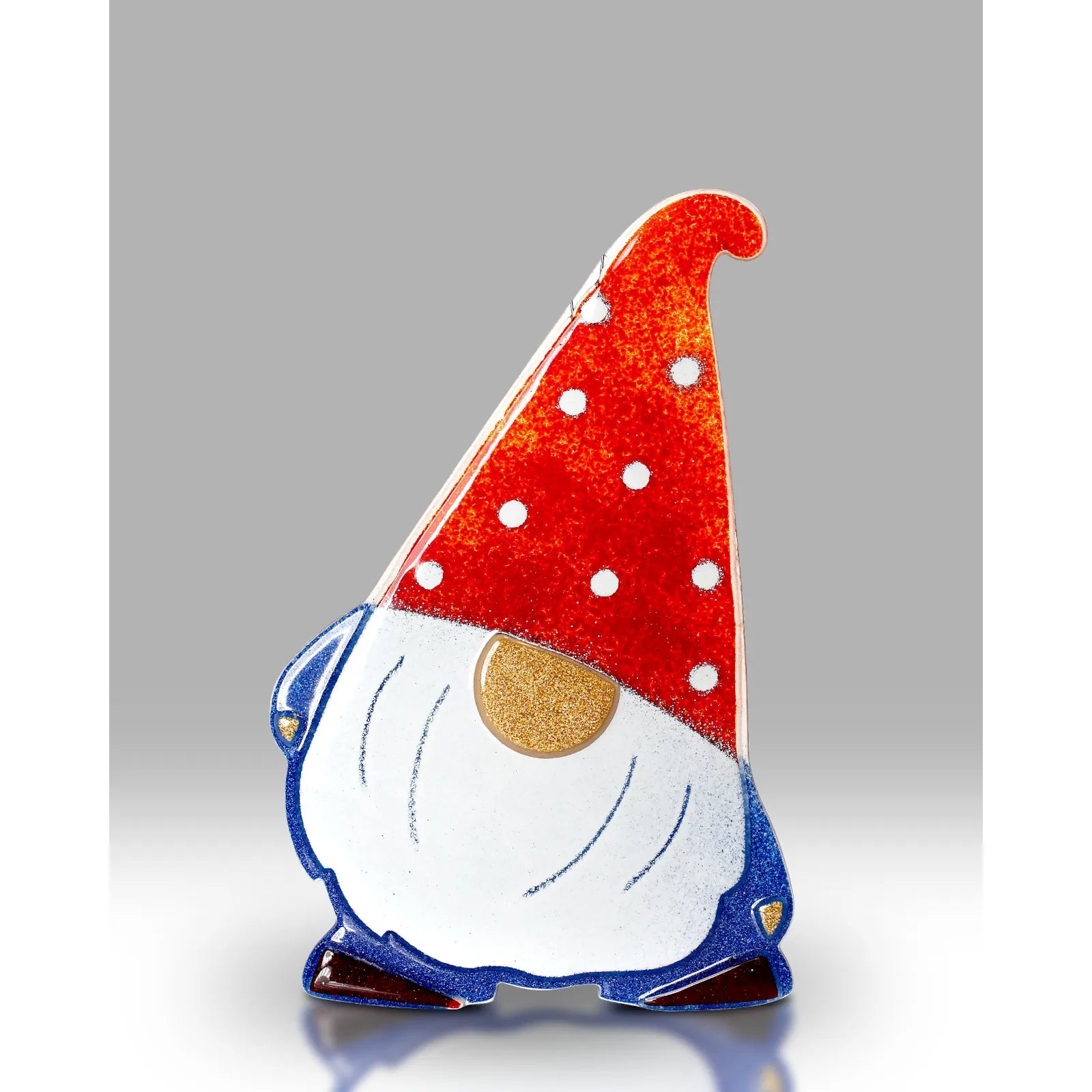 Blue Gnome Glass Figurine Wall Art