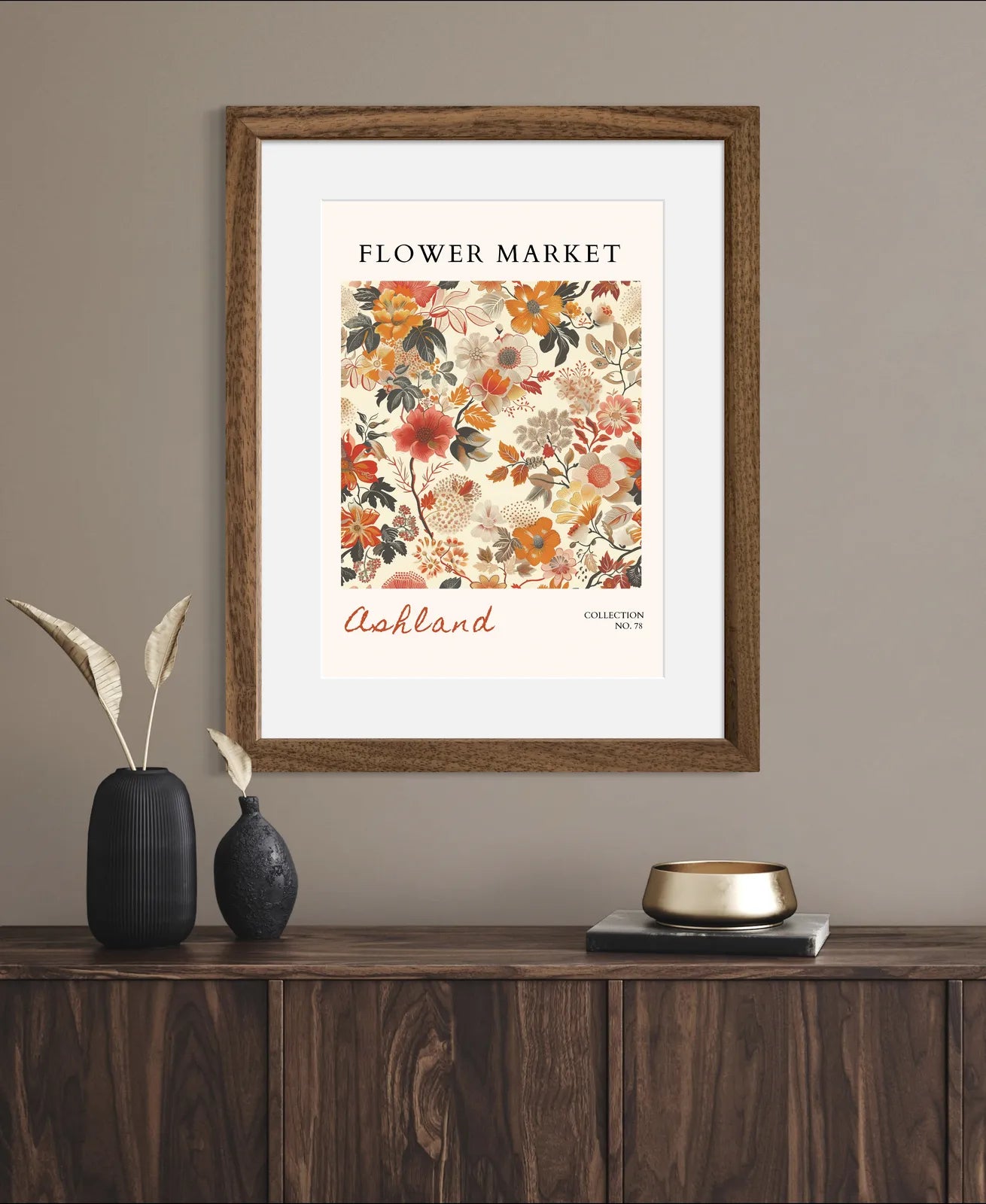 Ashland Meadow Tapestry – Vintage-Inspired Floral Art in Autumn Tones