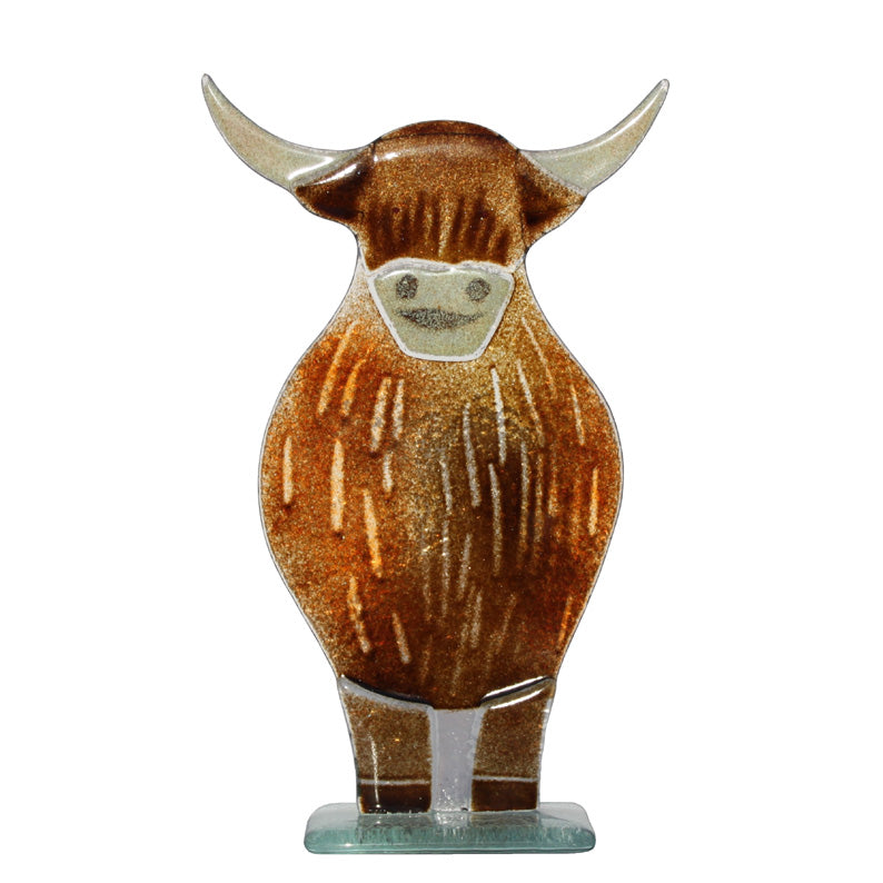 Archie The Highland Cow Hand Made Glass Figurine