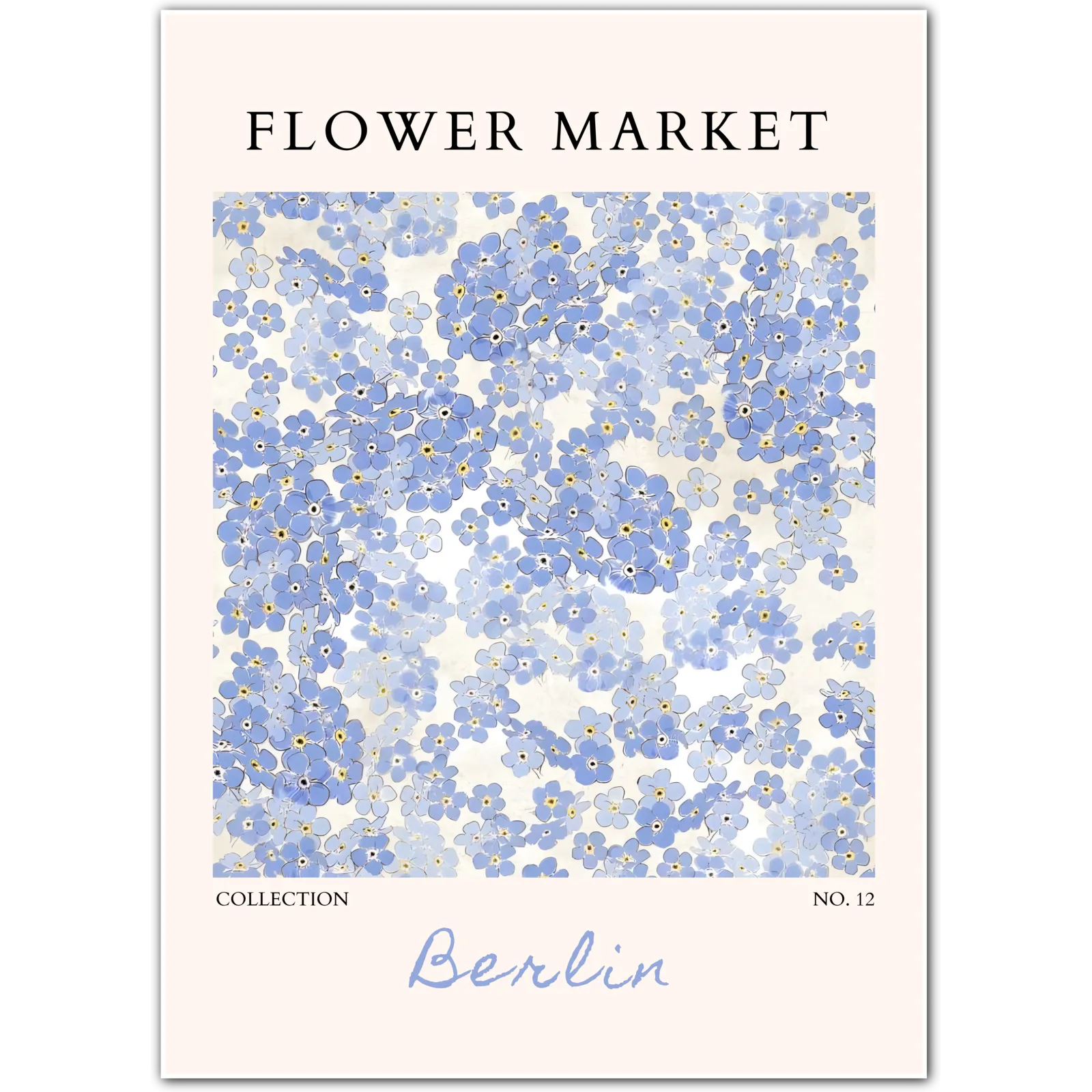 Berlin Blue Whisper – Soft Floral Print in Pastel Blue