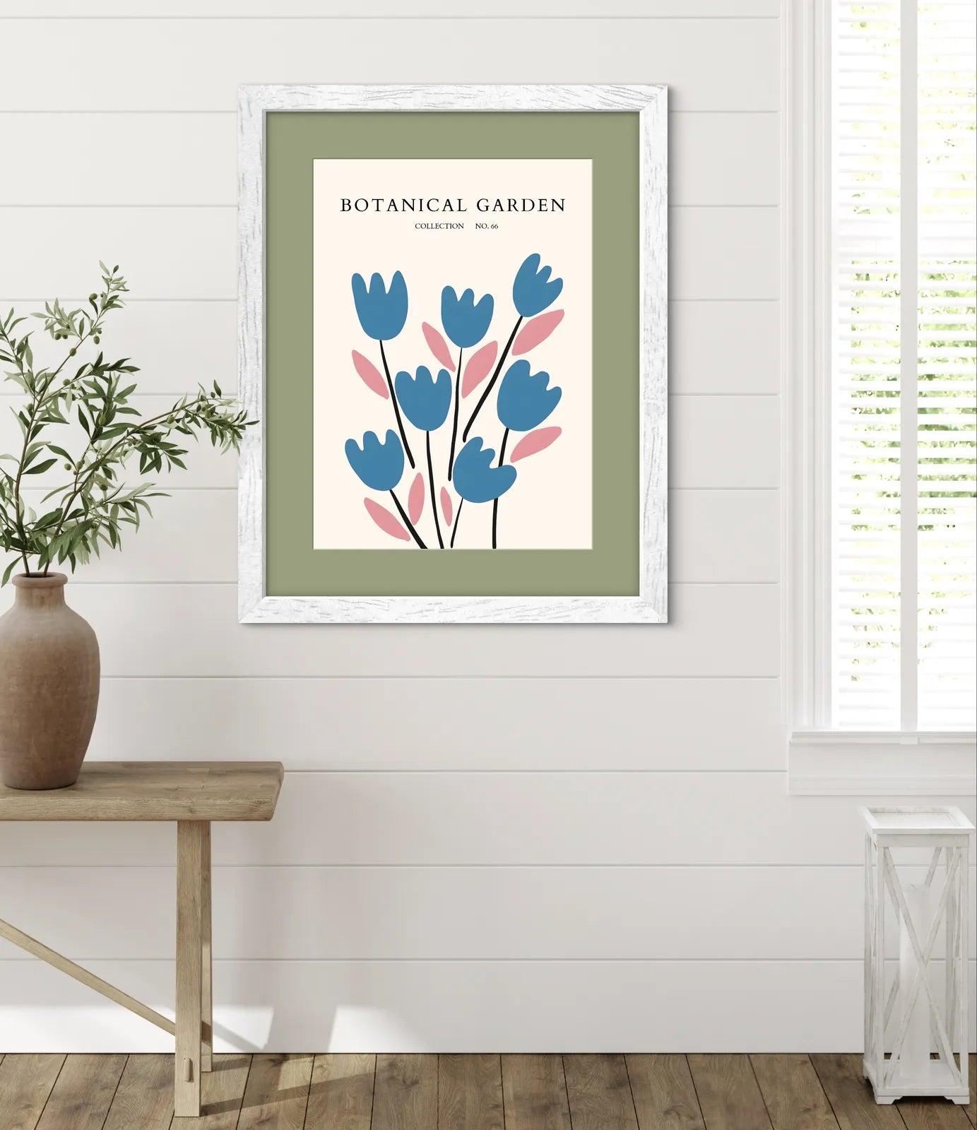 Blue Tulip Parade – Bold Modern Floral Print
