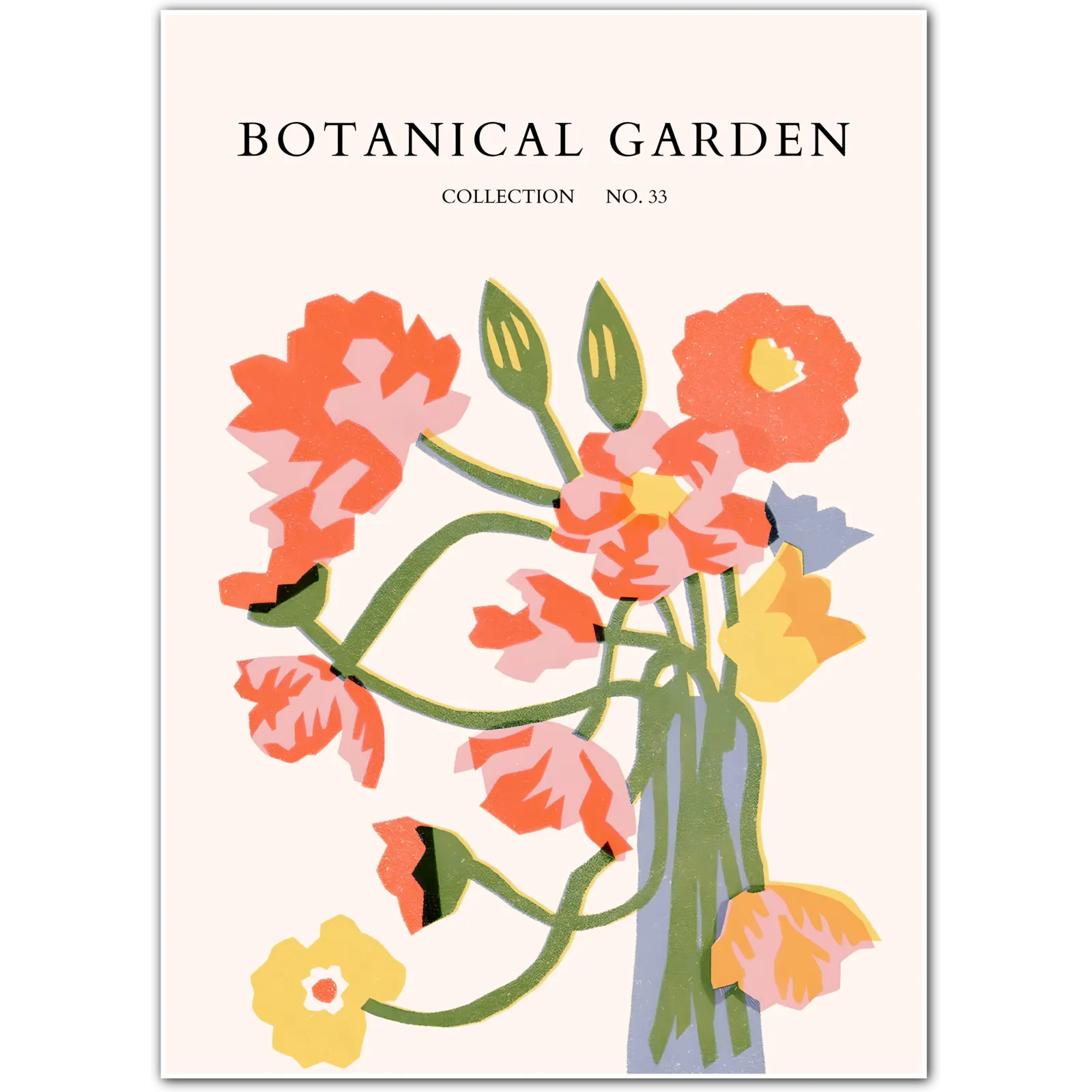 Coral Bloom Cutout Art Print