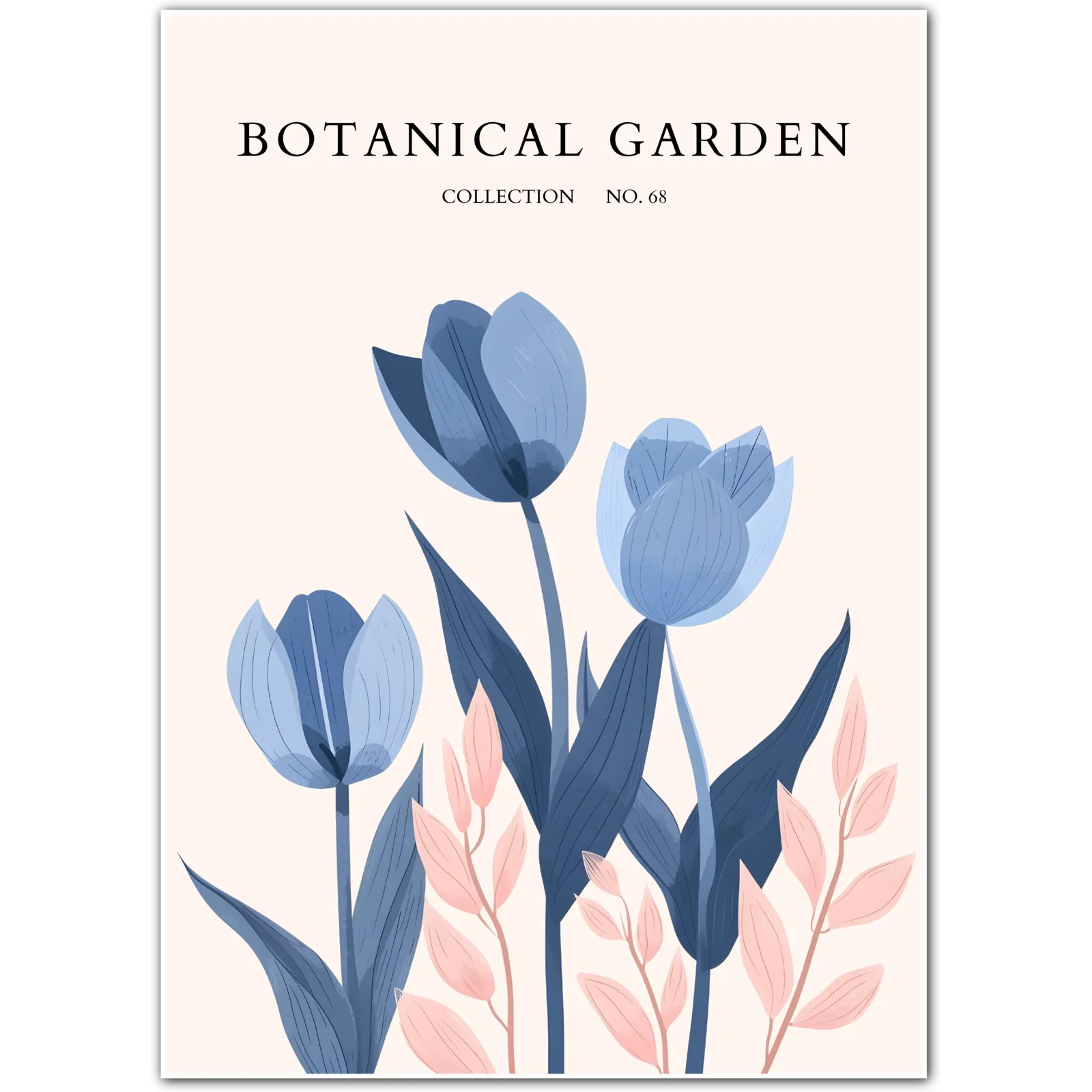 Twilight Petals: Indigo Tulip Dream Art Print