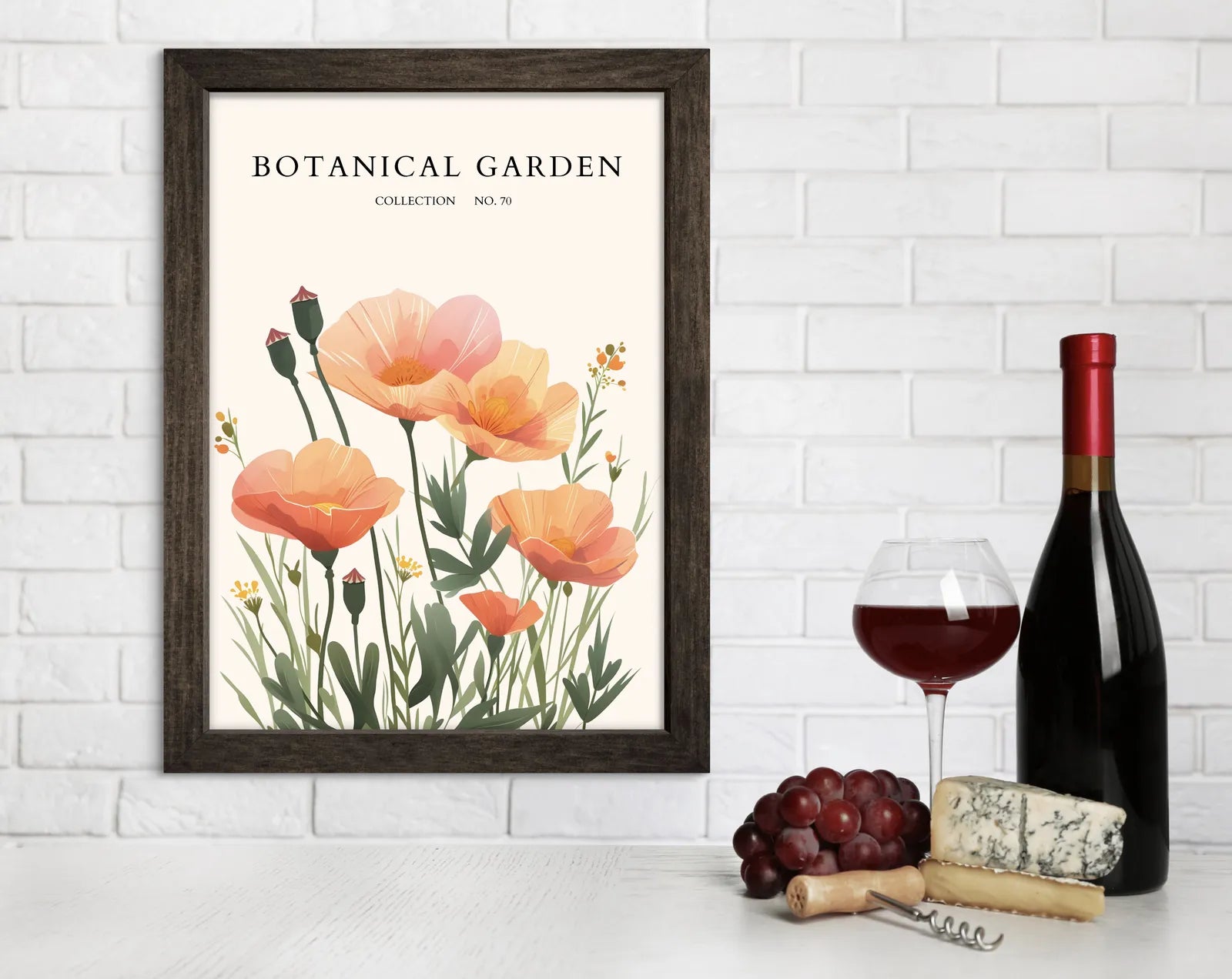 Peach Bloom Reverie: Soft Meadow Art Print