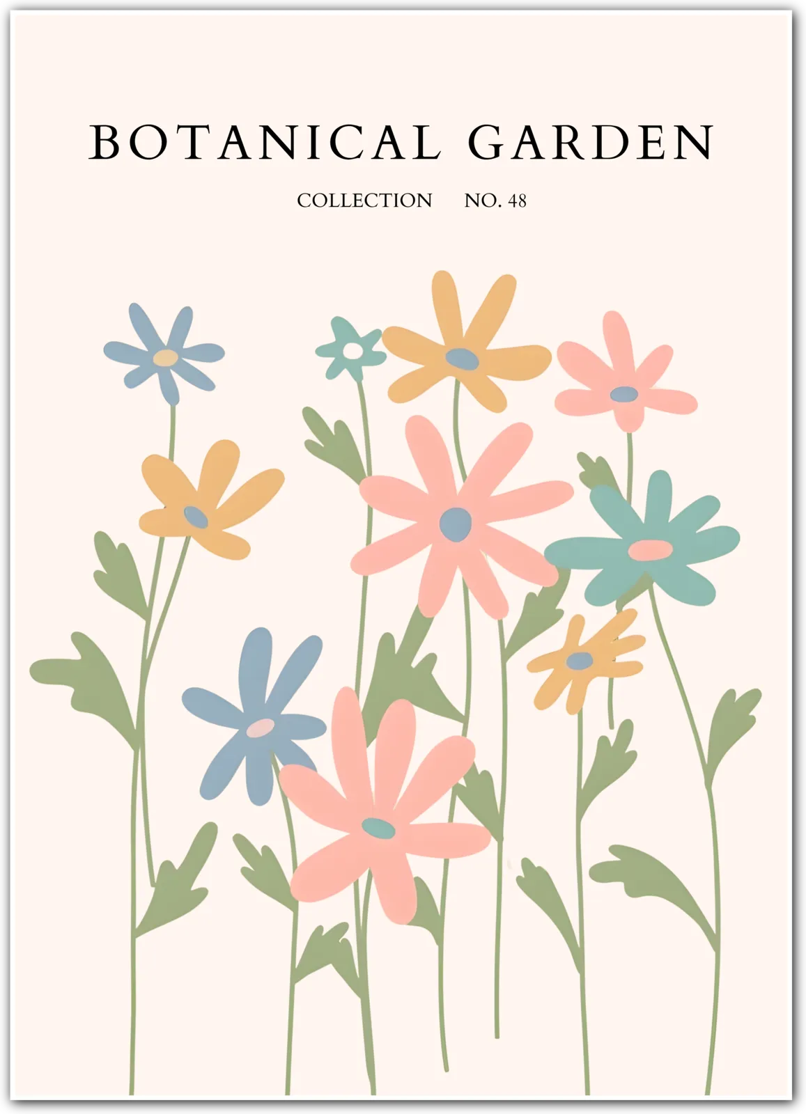 Meadow Bloom Mix – Pastel Daisy Garden Print