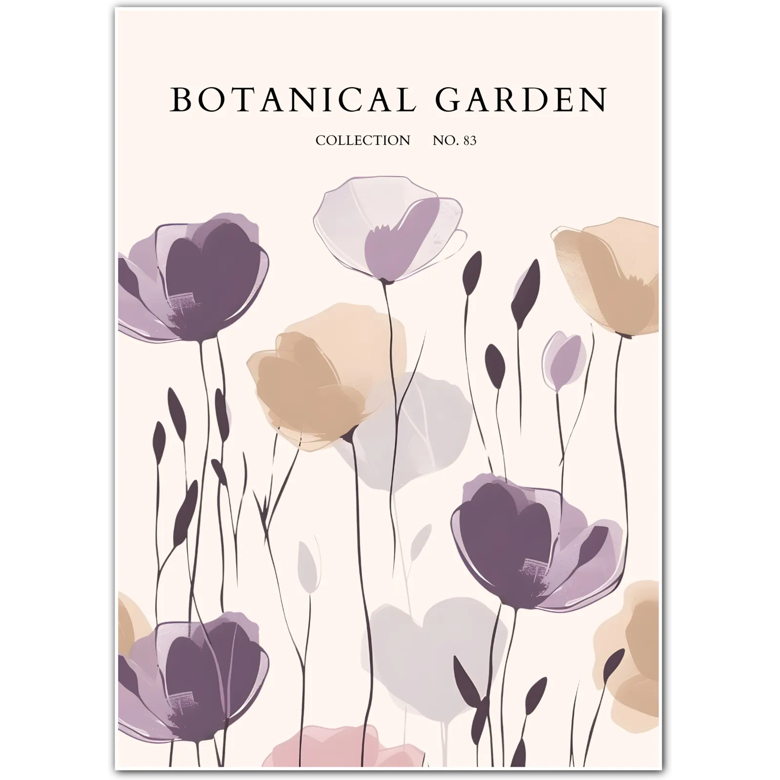 Dusky Petals – Mauve Meadow Bloom Print