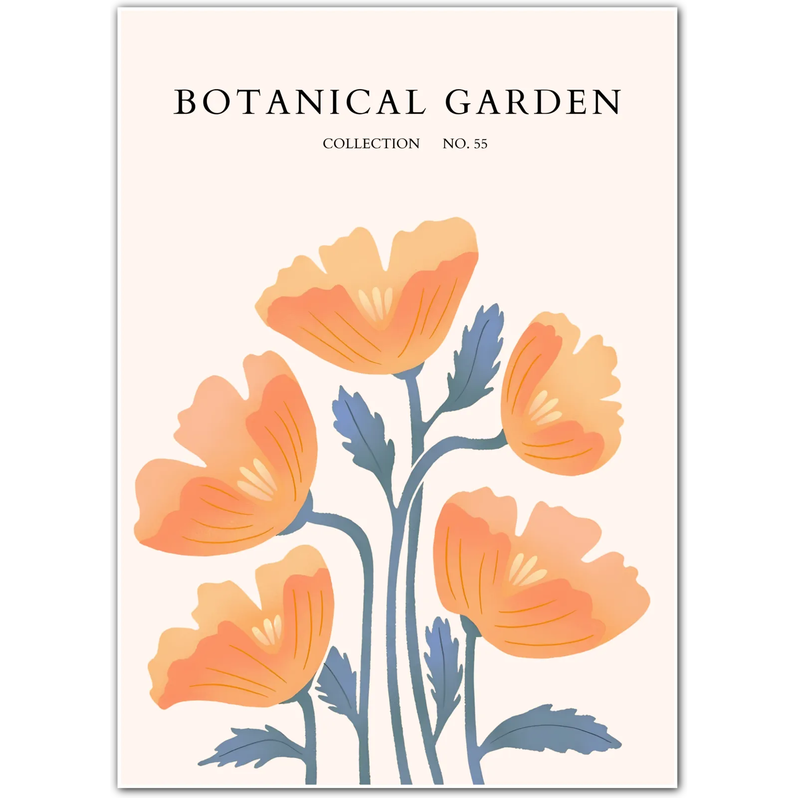 Golden Poppies Botanical Wall Print