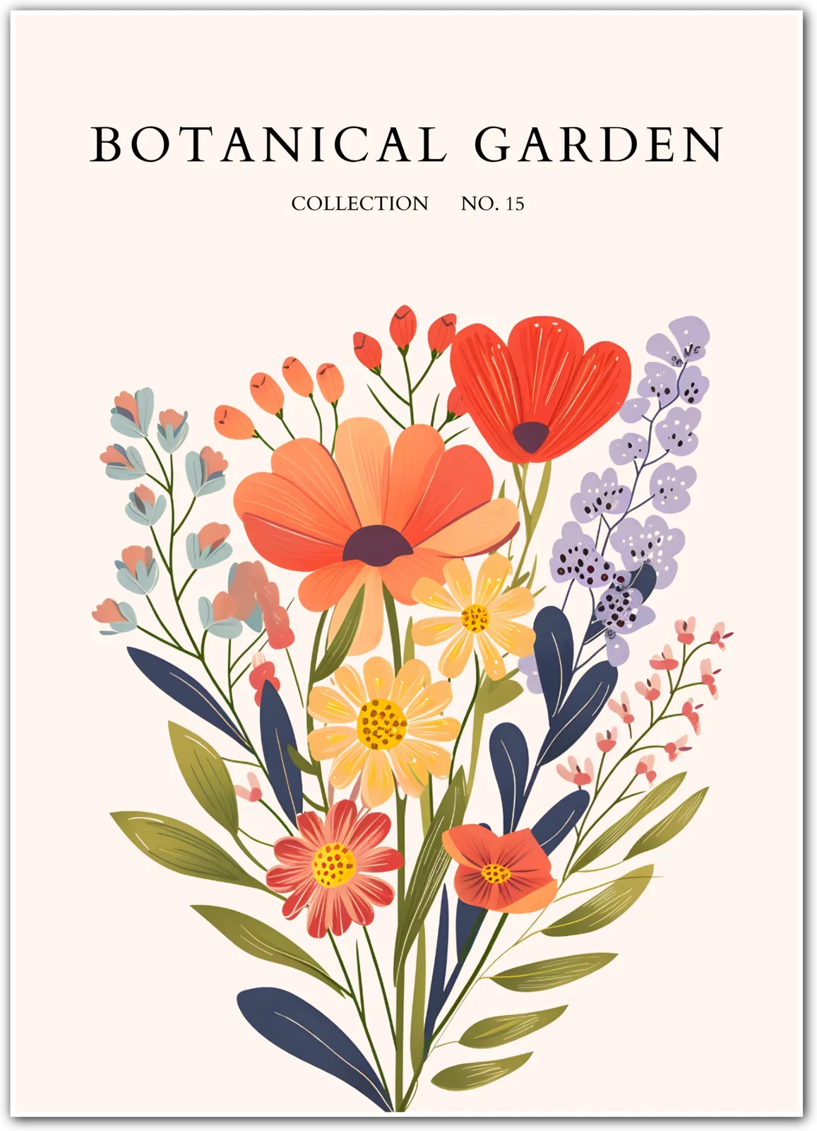 Blush Tulip Garden Botanical Print