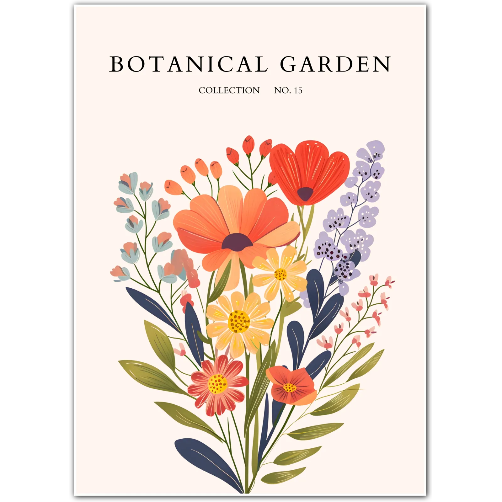 Blush Tulip Garden Botanical Print