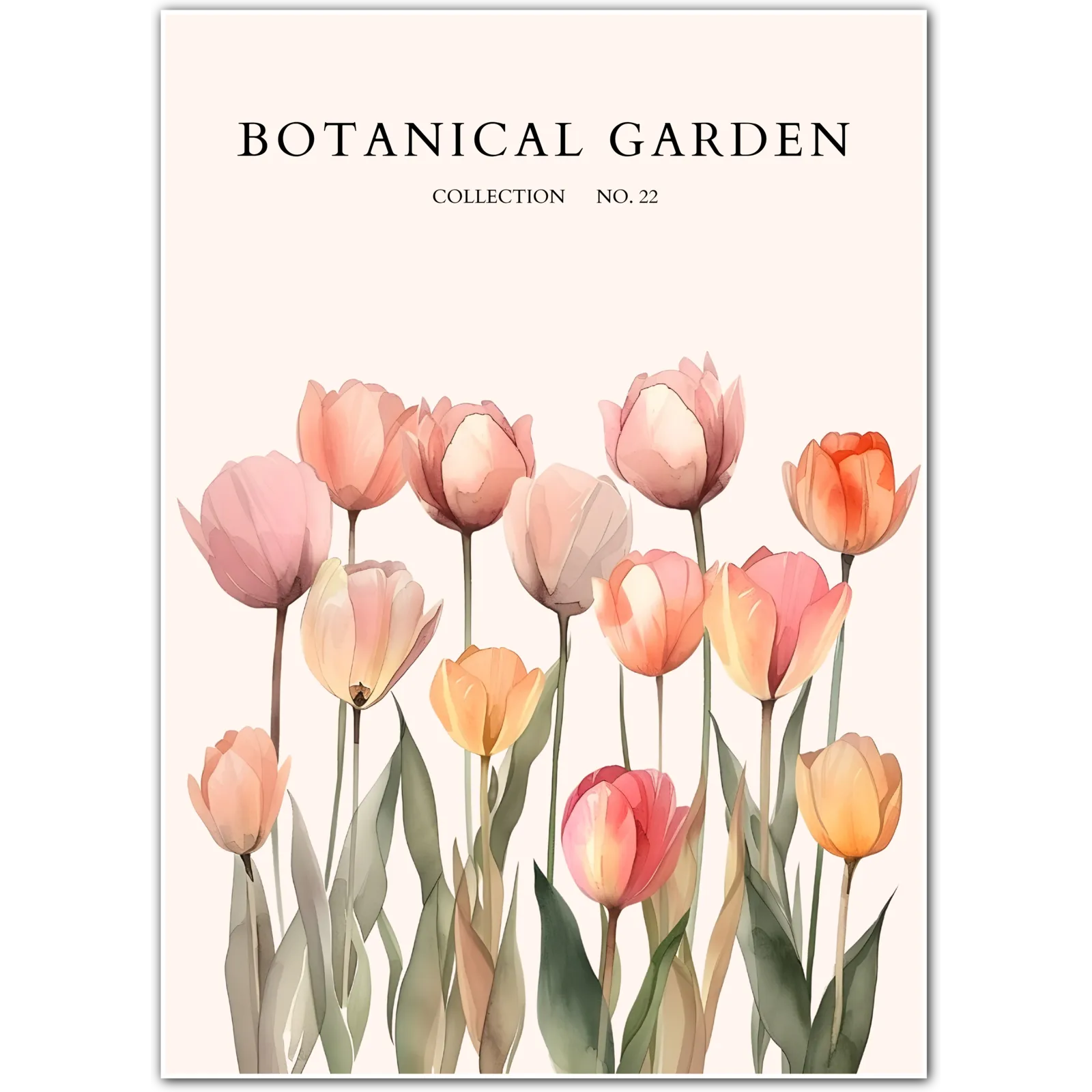 Pastel Tulip Harmony Botanical Print