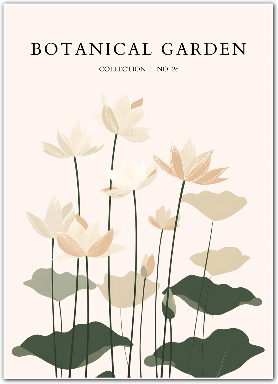Tranquil Lotus Garden Botanical Poster