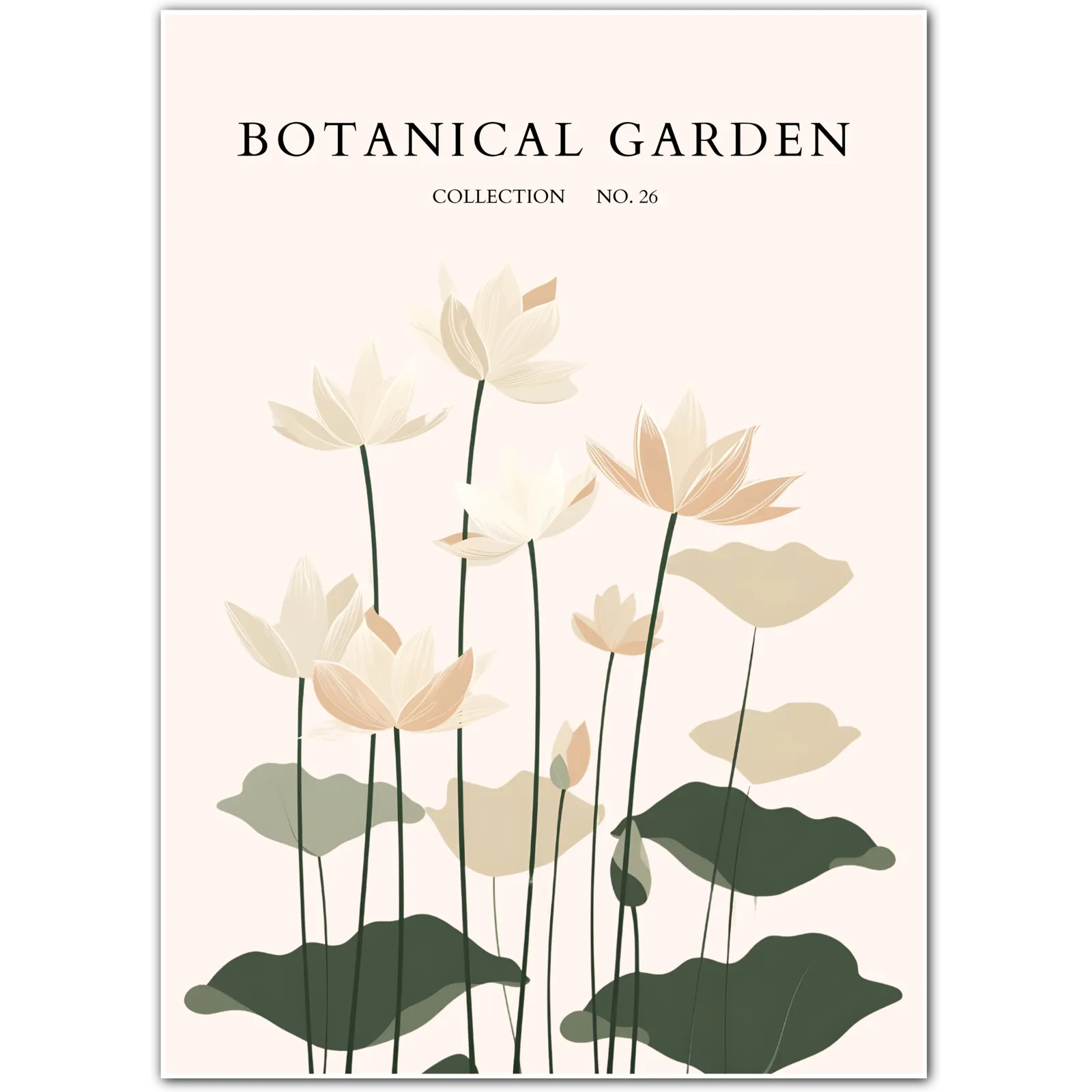 Tranquil Lotus Garden Botanical Poster