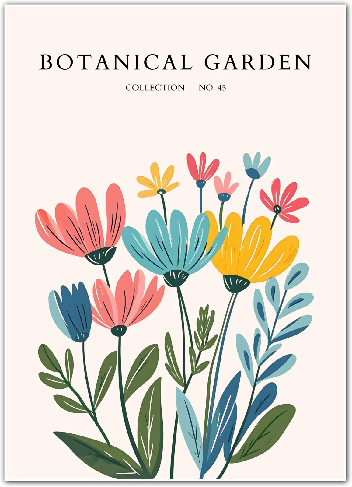 Modern Daisy Garden Floral Poster
