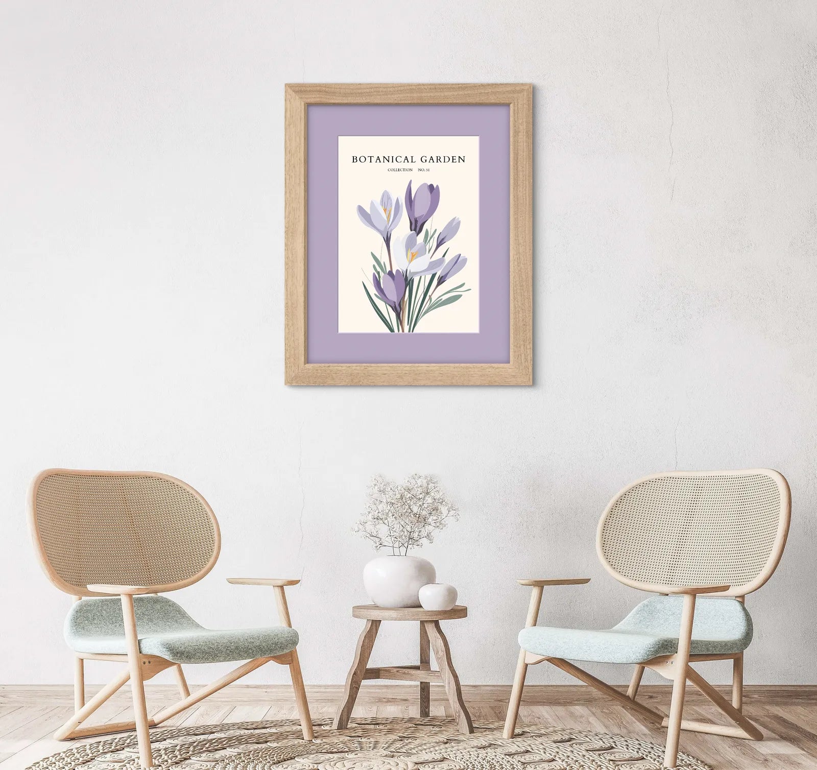 Graceful Crocus Flower Wall Art – Soft Pastels & Spring Charm