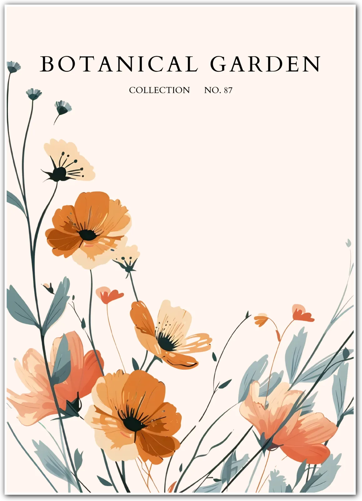 Amber Wildflower Cluster – Flowing Field Florals in Autumnal Tones