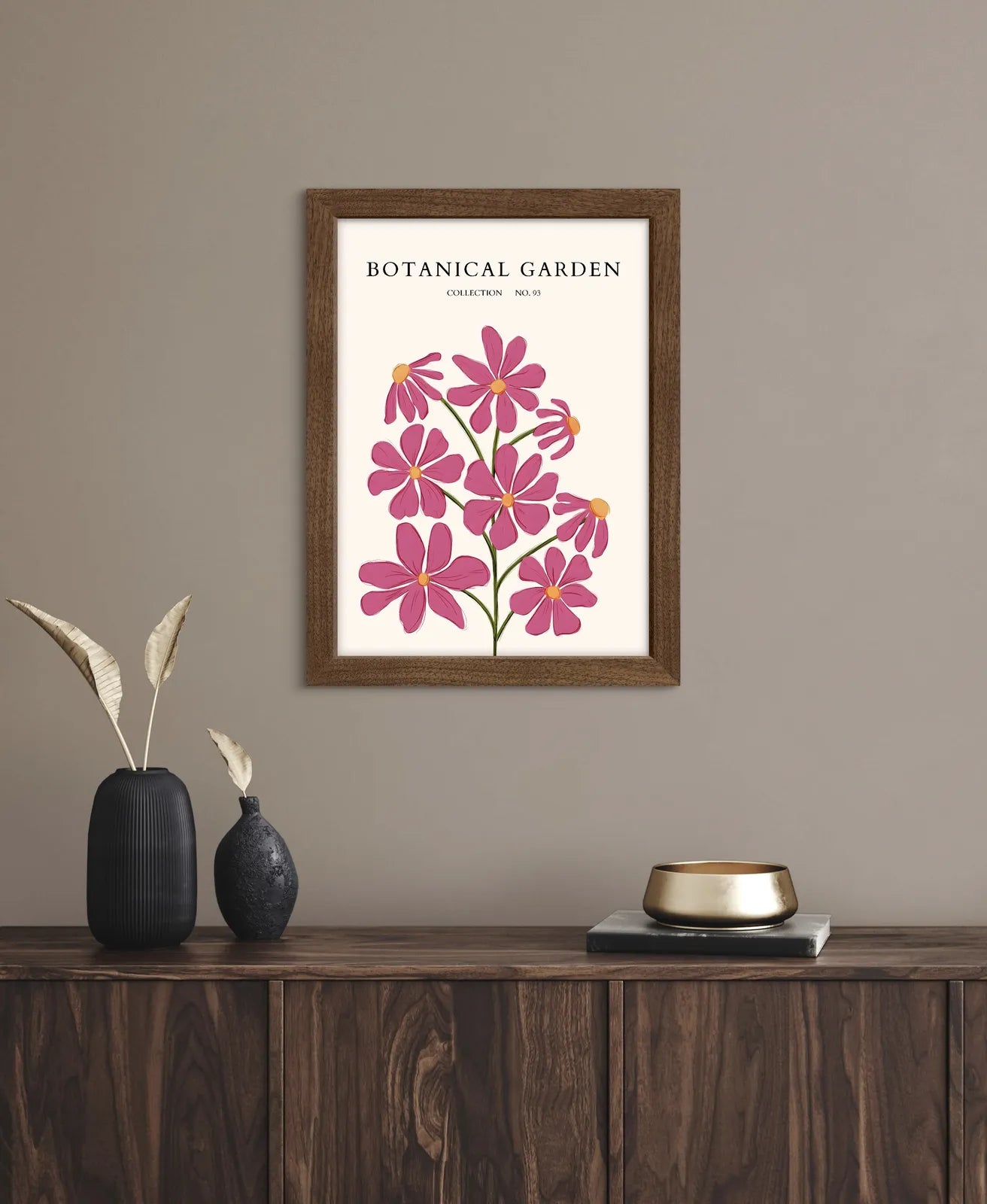 Wild Magenta Cosmos Botanical Art Print – Joyful Pink Floral Illustration