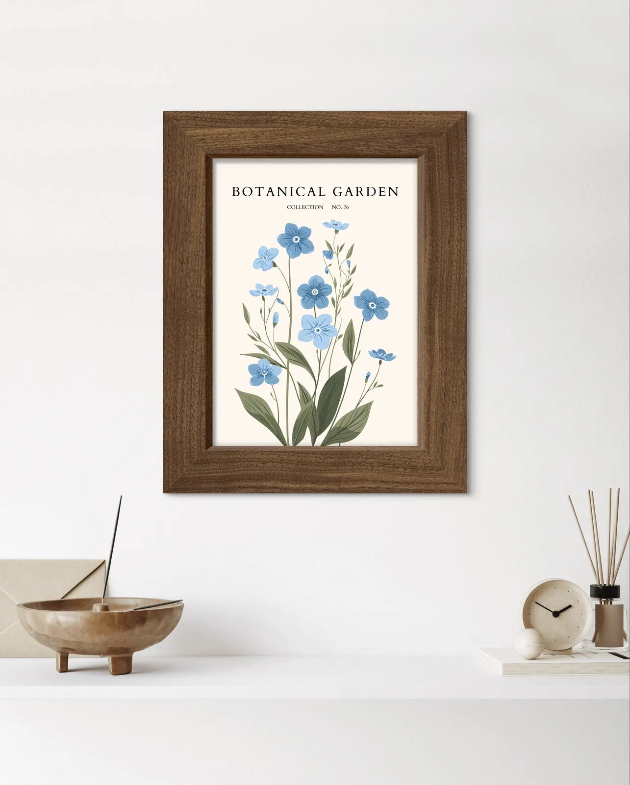 Cornflower Blue Wildflower Botanical Print – Delicate Floral with Cottage Charm