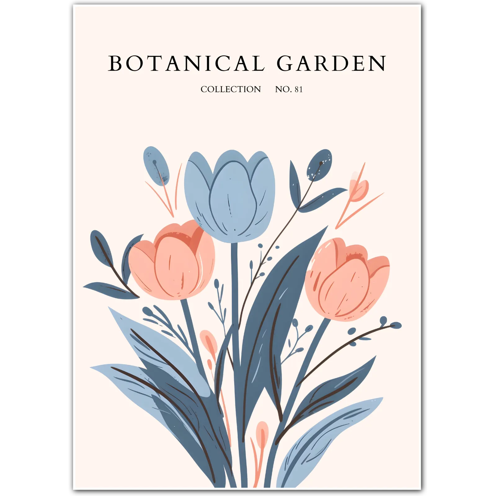 Sunset Petal Poppy Art Print – Warm Red and Apricot Floral Illustration