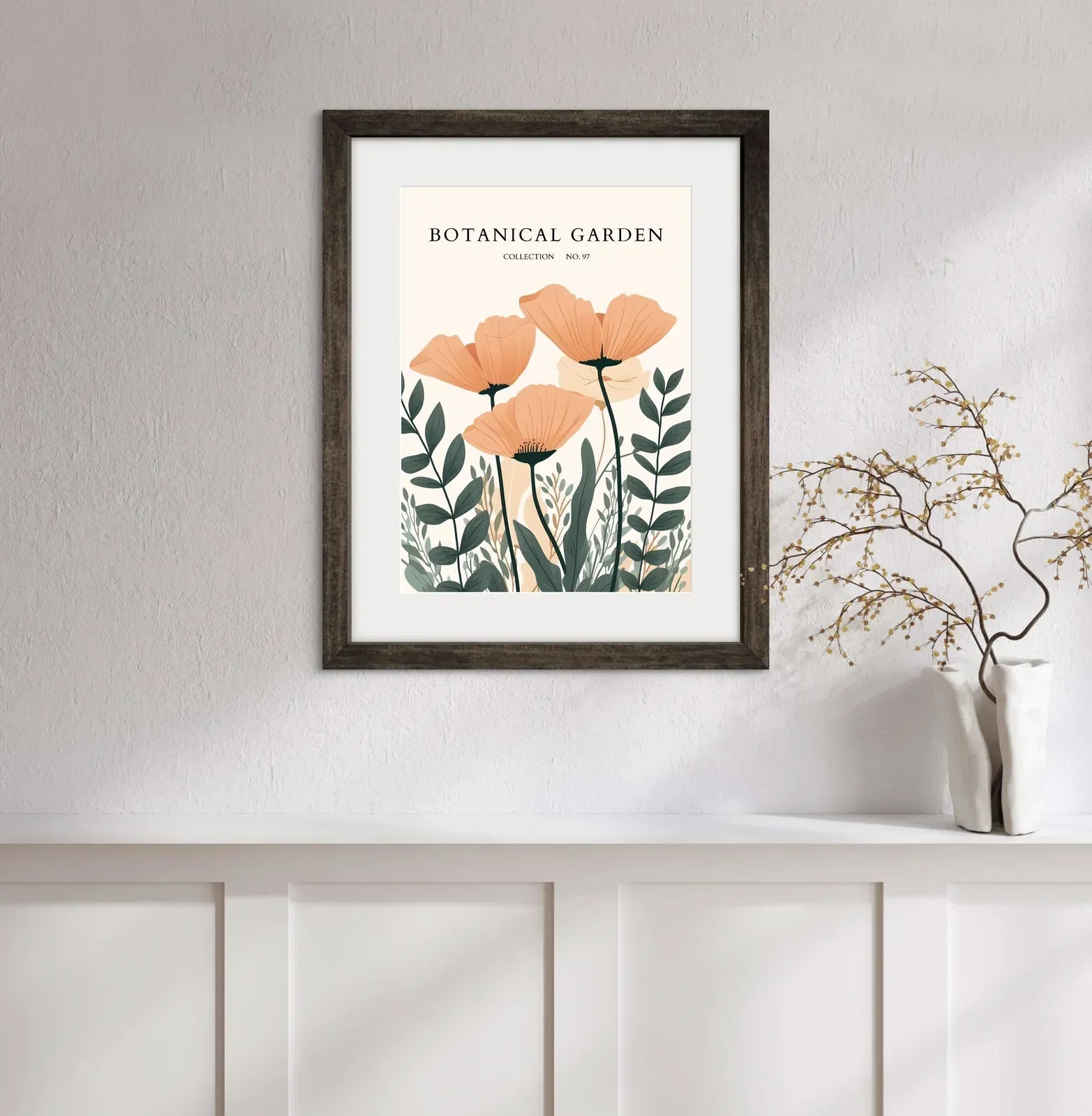 Peach Poppy Field Art Print – Contemporary Floral Abundance