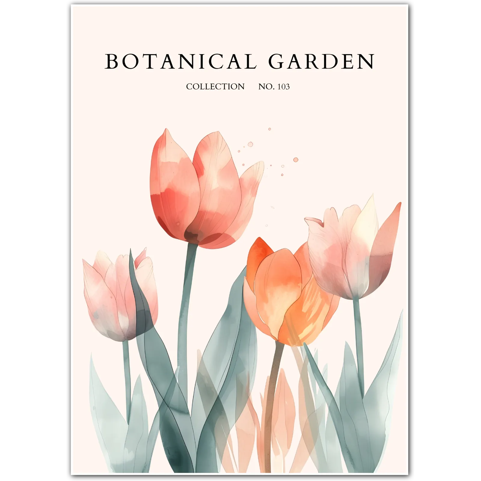 Indigo Blush – Spring Tulip Garden Art Print