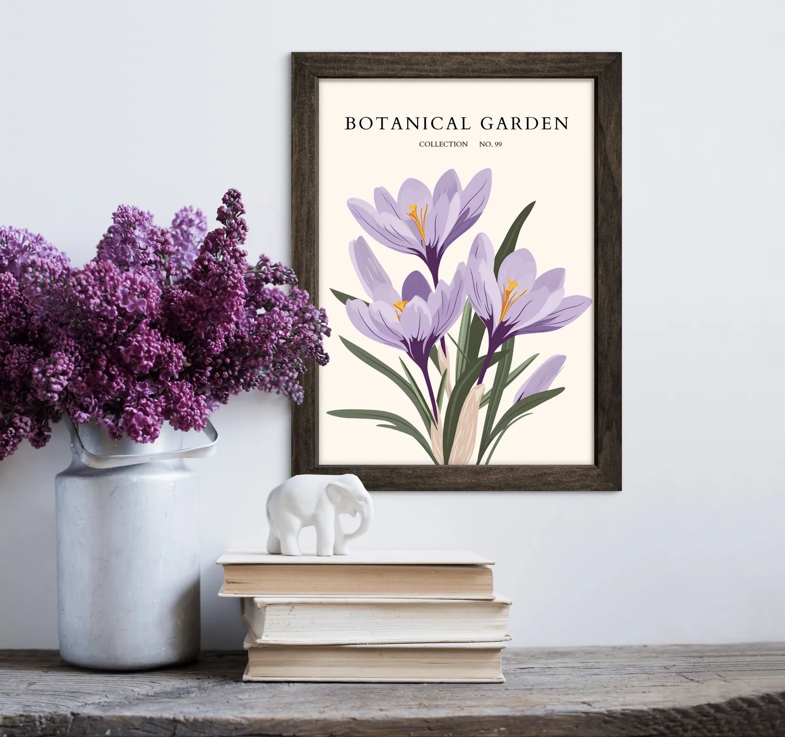 Saffron Crocus Botanical Illustration Art Print