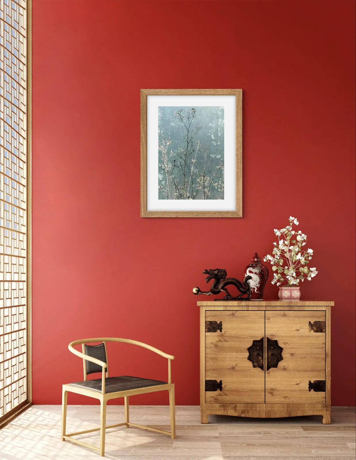 Whispers of Meadow Light – Soft Blue Botanical Art Print