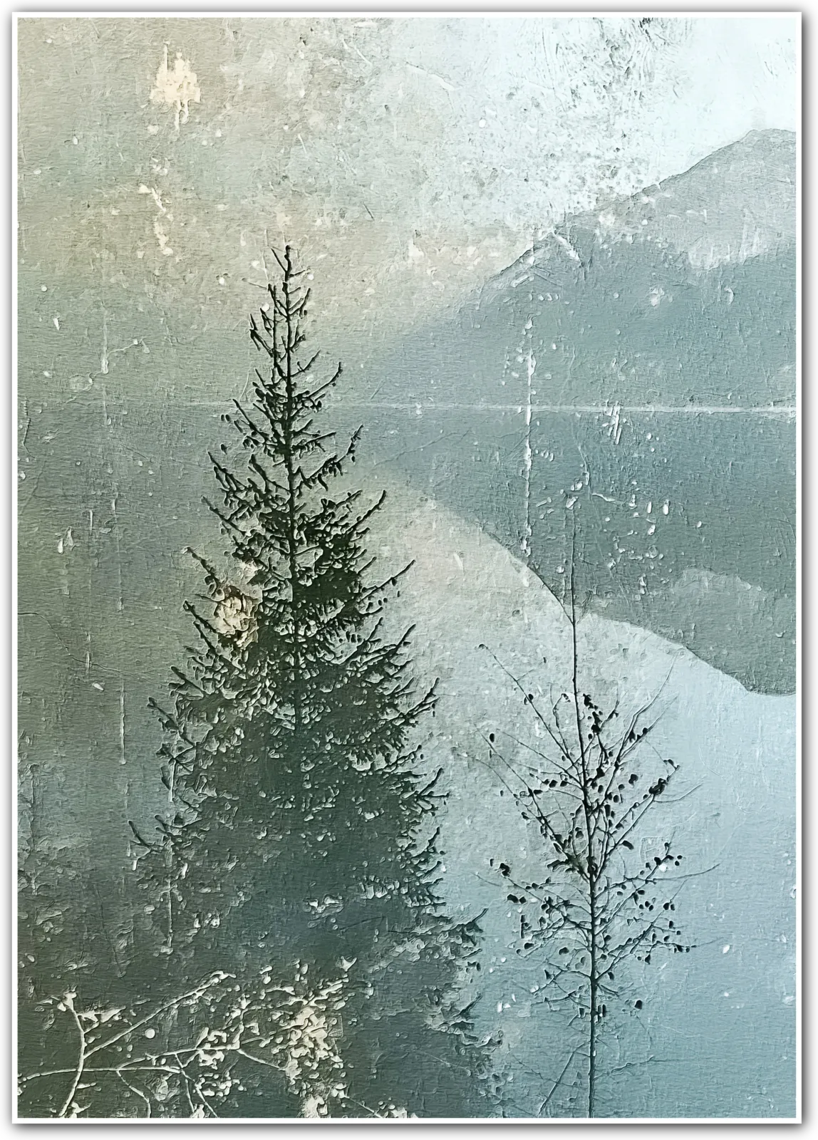 Highland Pines – Nordic Mountain and Tree Silhouette Print