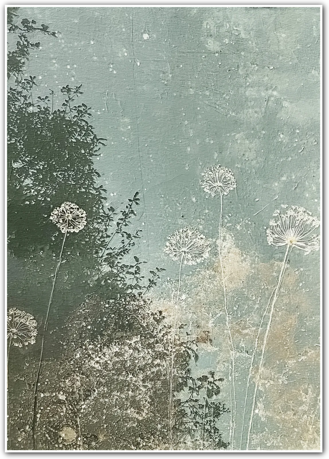 Dandelion Drift – Vintage Botanical Wall Art in Cool Hues