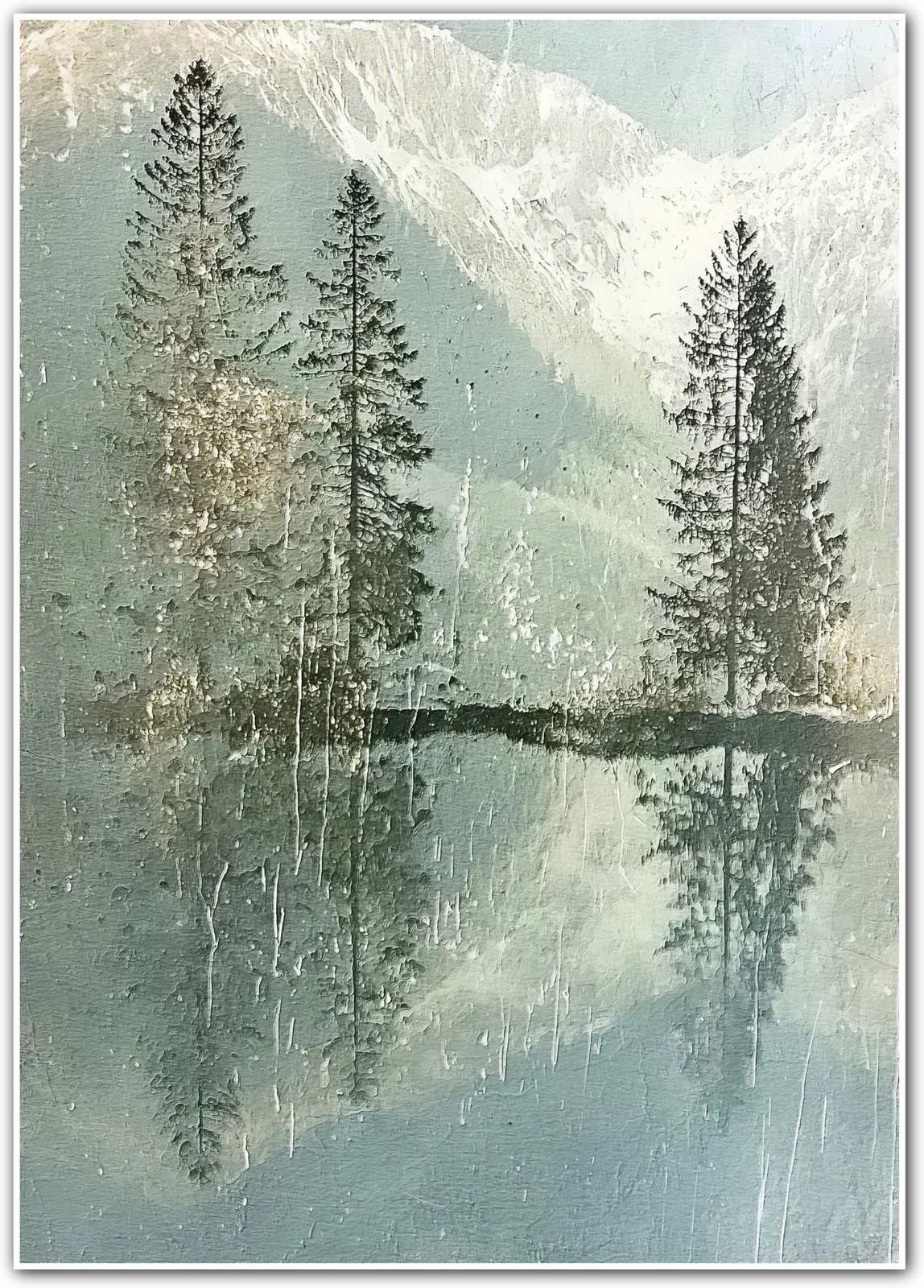 Alpine Silence – Snow-Capped Forest Reflection Print