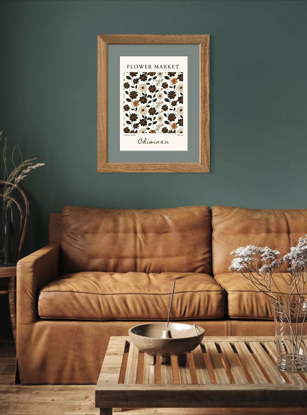 Chisinau Autumn Florals – Bold Chocolate and Burnt Orange Pattern