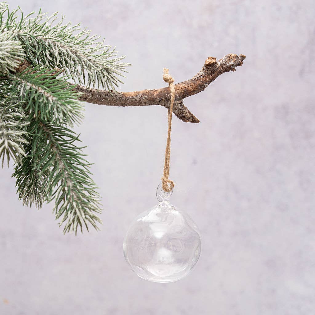 Clear Furrow Handmade Glass Christmas Tree Ornament