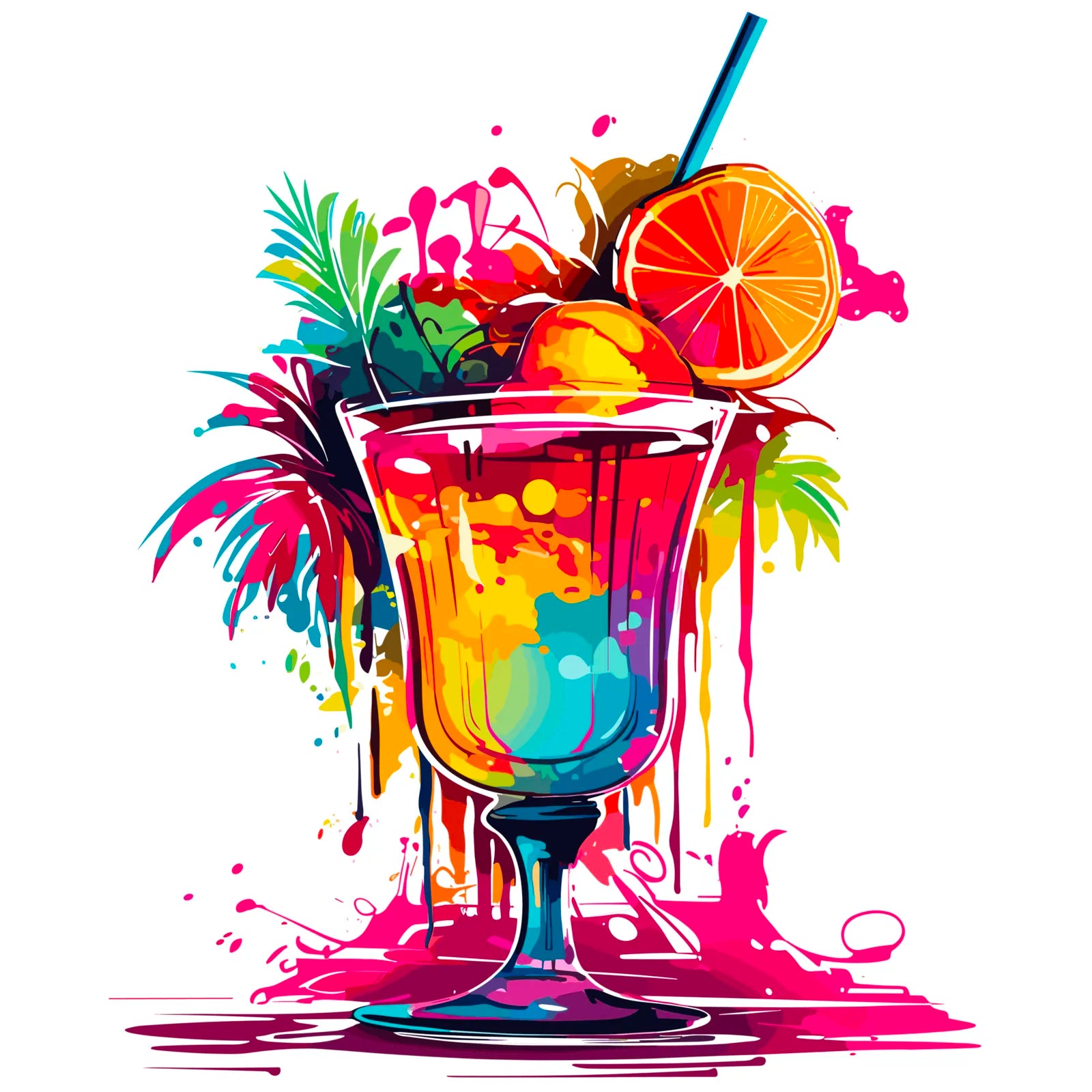 Cocktail Party Paint Splash Digital Art Print 3