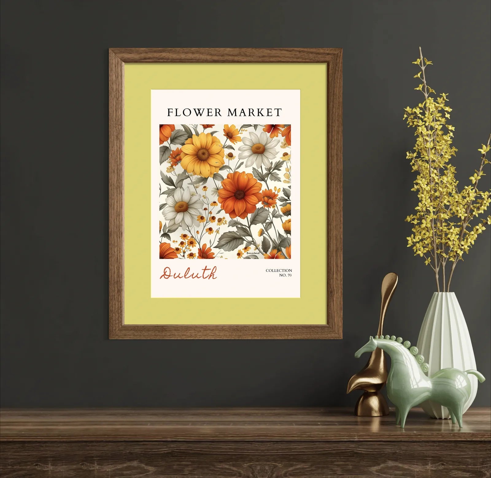 Duluth Golden Daisy Print – Radiant Floral Composition with Autumn Tones