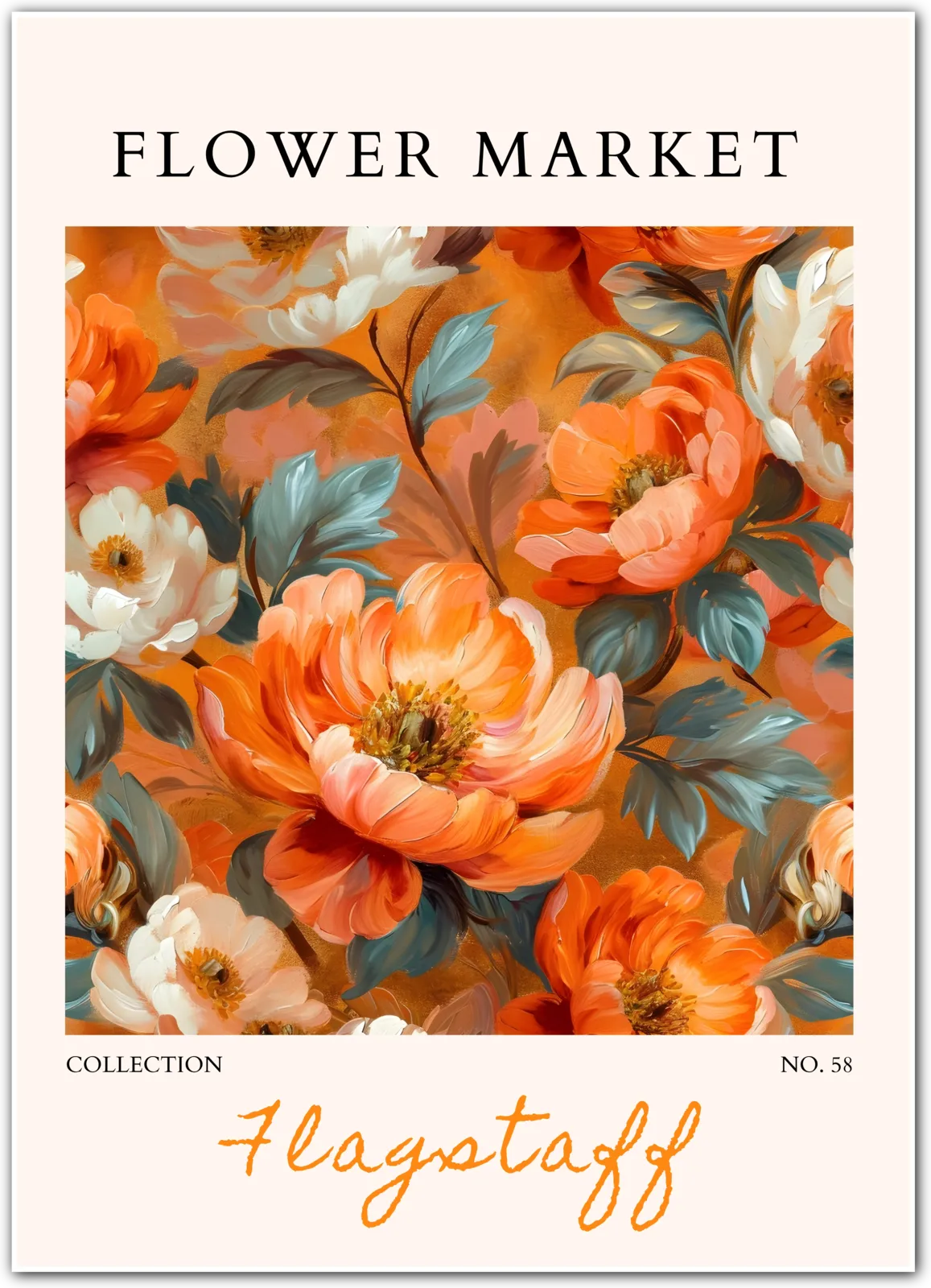 Flagstaff Leaf Study Art Print in Earthy Tones with Mid-Century Style