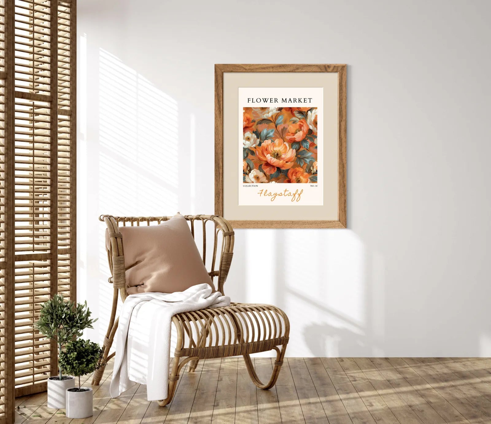 Flagstaff Leaf Study Art Print in Earthy Tones with Mid-Century Style