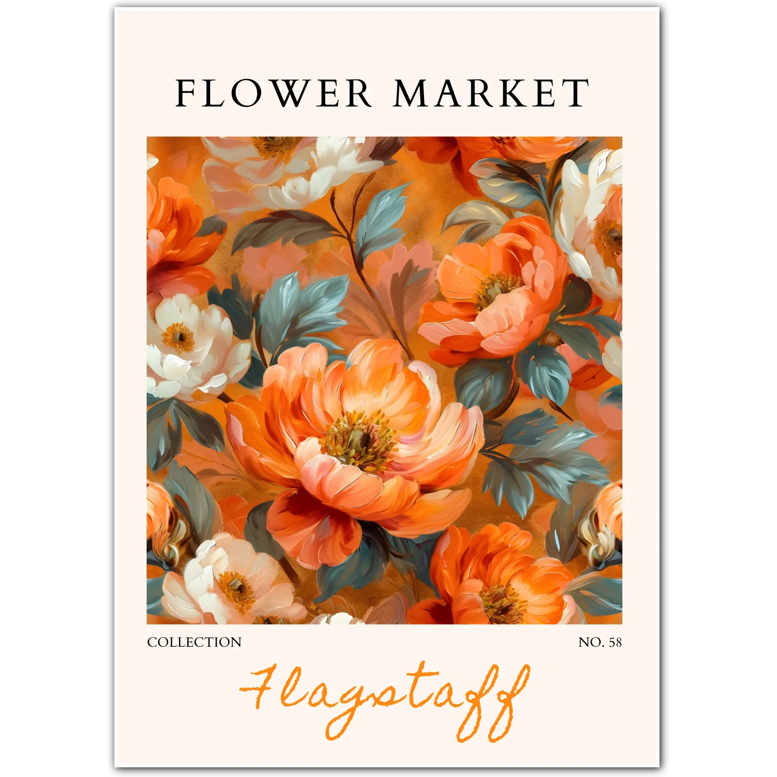 Flagstaff Leaf Study Art Print in Earthy Tones with Mid-Century Style