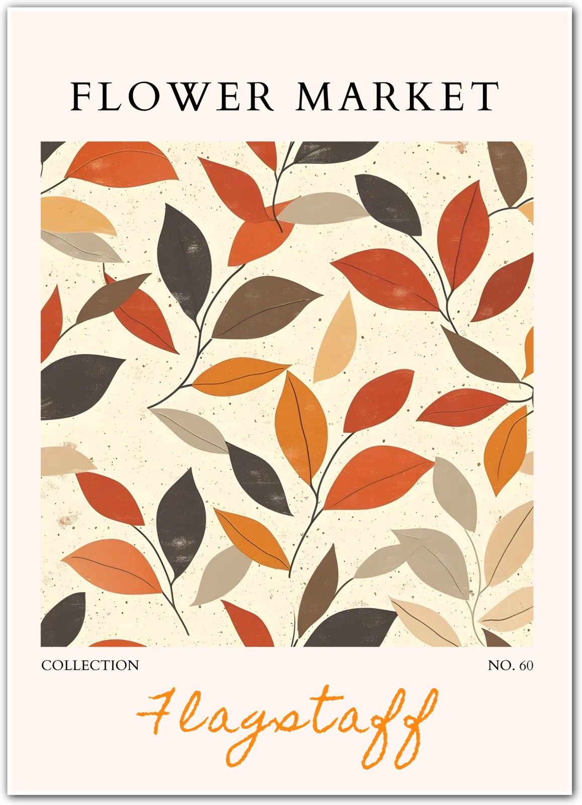 Flagstaff Flower Market Art Print with Painterly Peonies in Autumn Hues