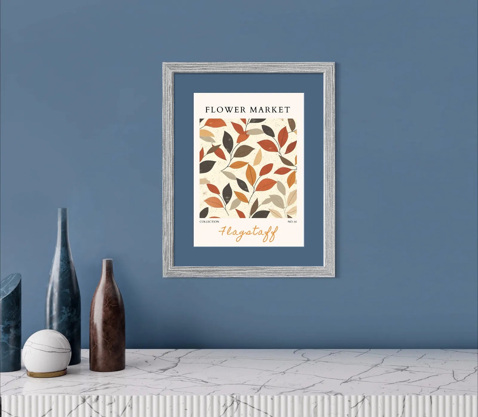 Flagstaff Flower Market Art Print with Painterly Peonies in Autumn Hues