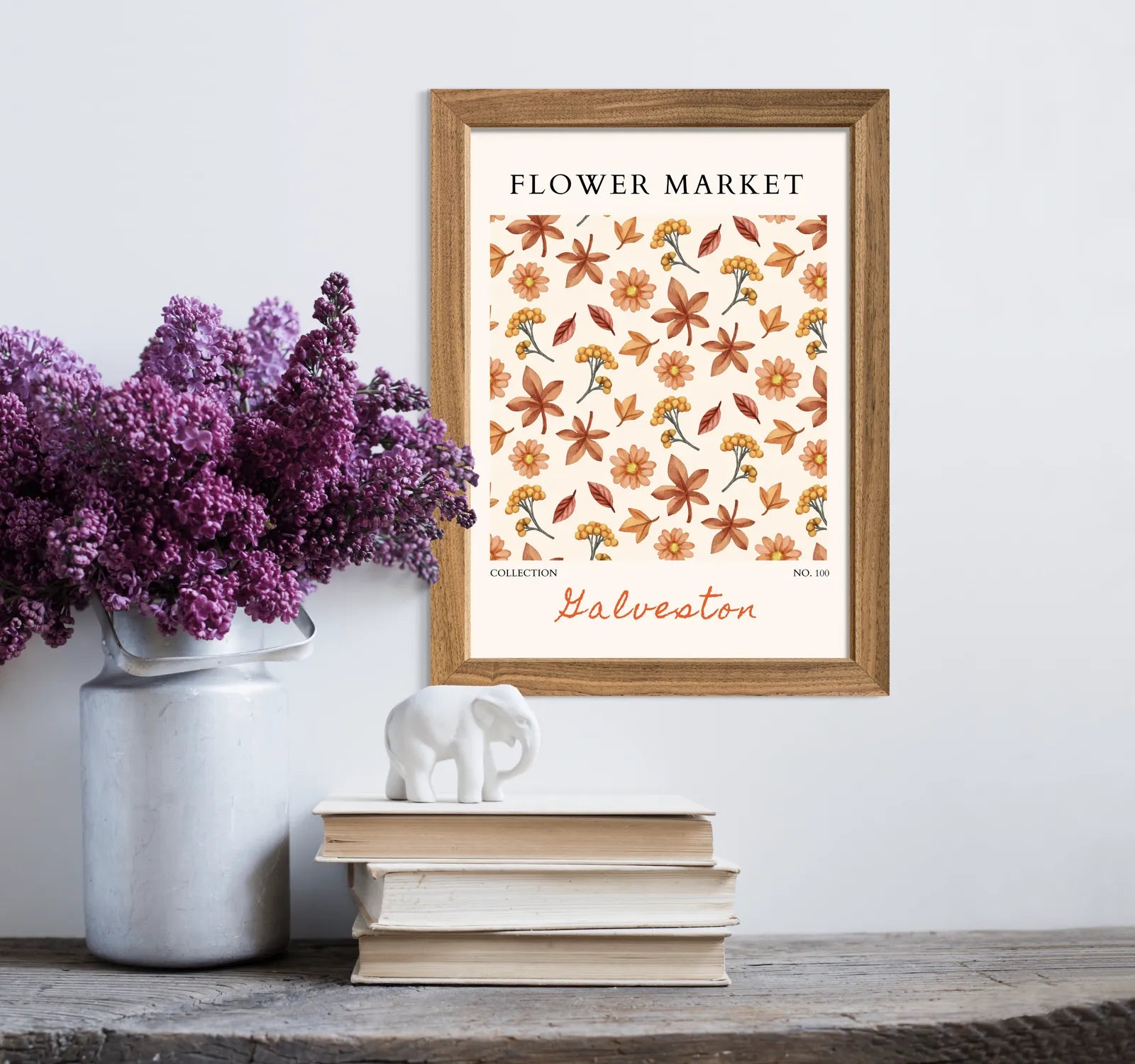 Galveston Autumn Harvest Floral Print – Warm Vintage-Inspired Botanical