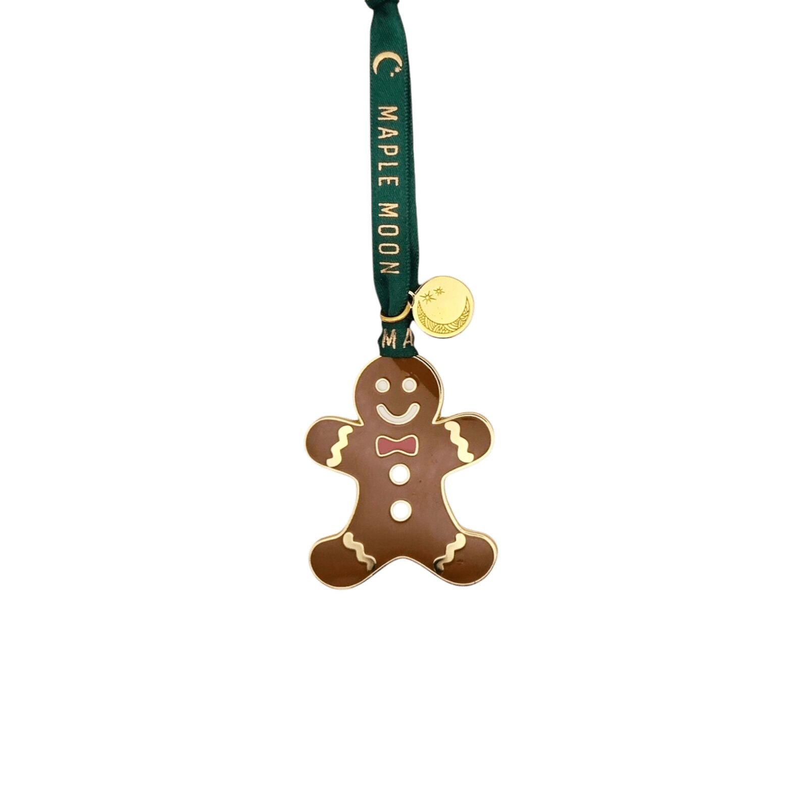 Gold Enamel Gingerbread Man Christmas Tree Decoration