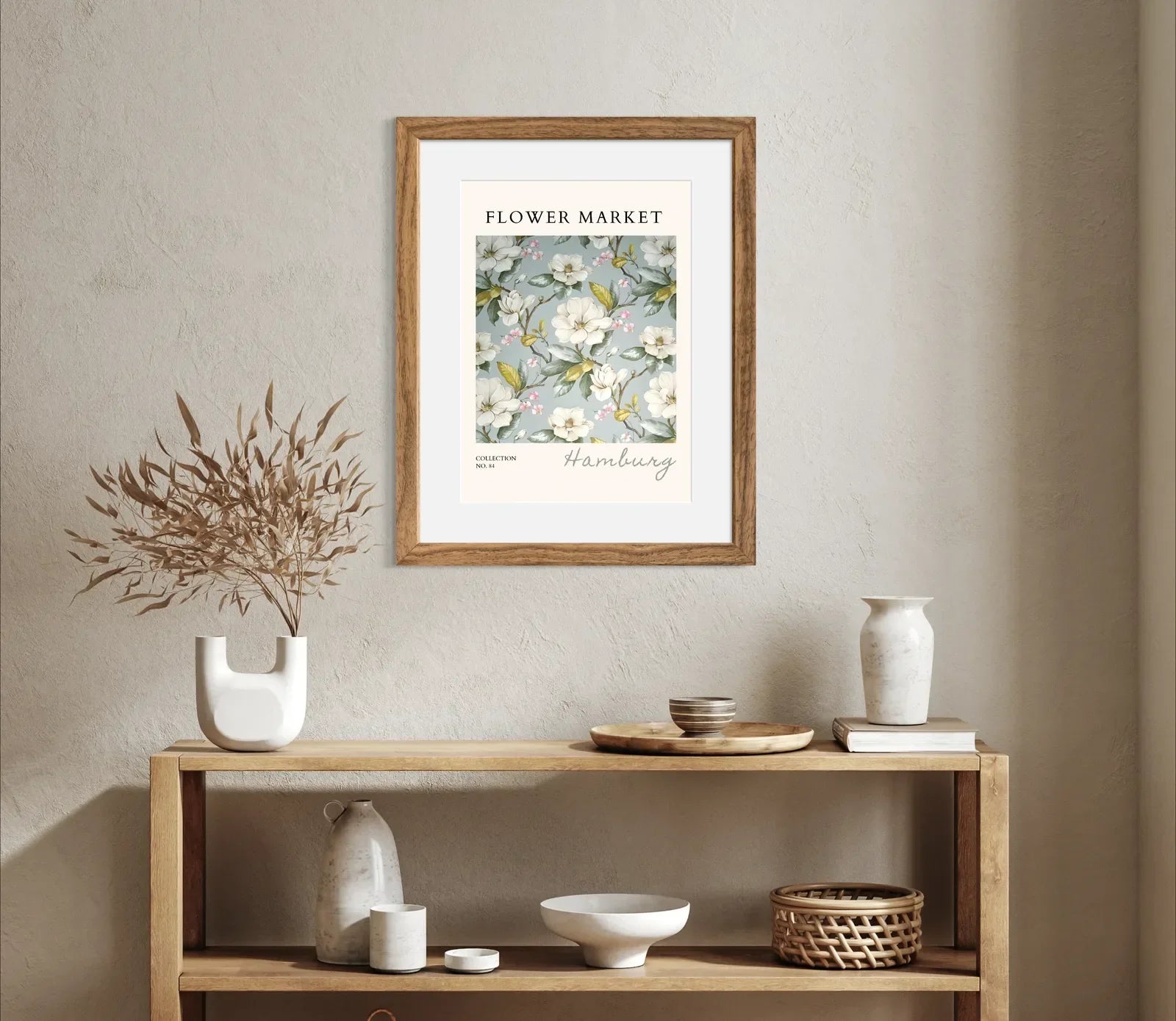 Hamburg Magnolia Botanical Art Print – Romantic European Garden Illustration