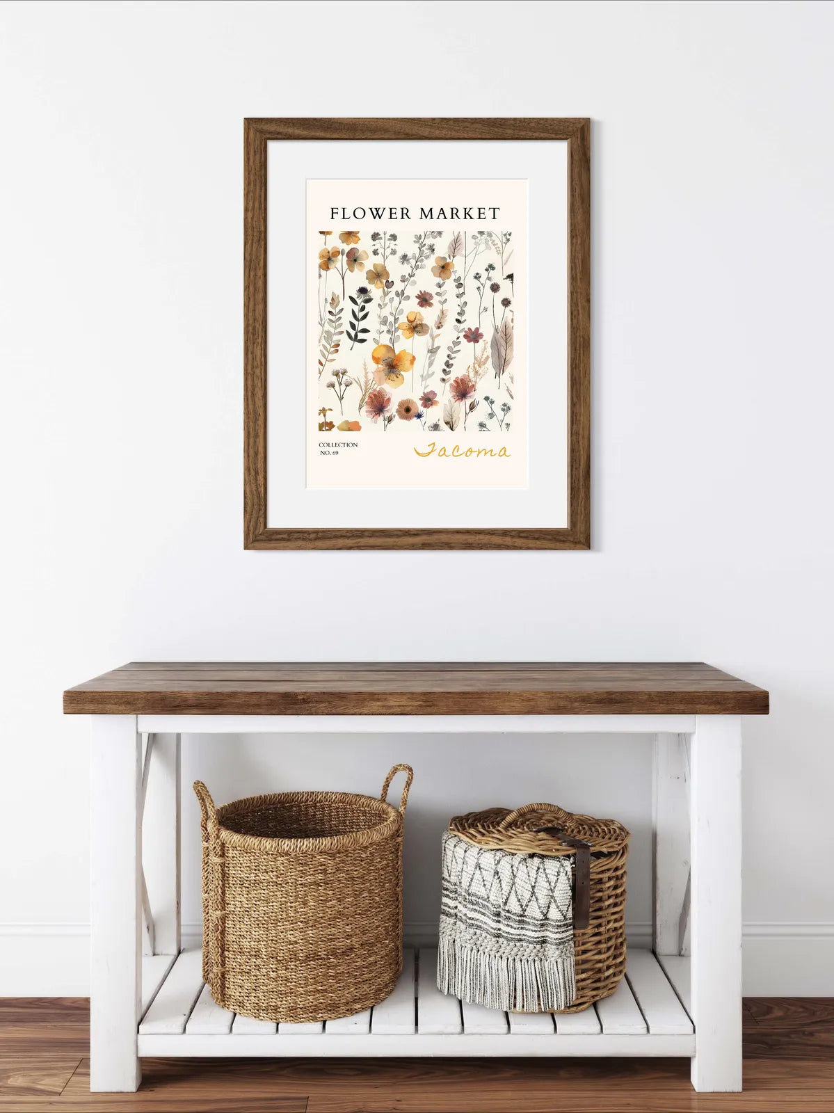 Jacoma Dried Wildflower Botanical Art Print – Autumn Herbarium Style