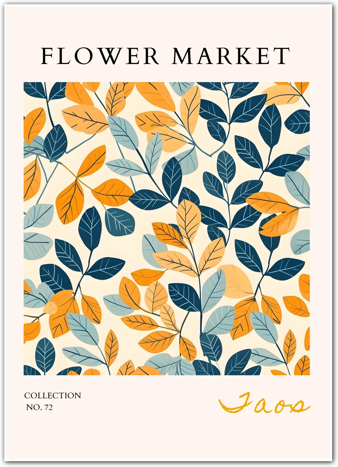 Jaos Graphic Leaf Print – Bold Mid-Century Botanical Wall Art