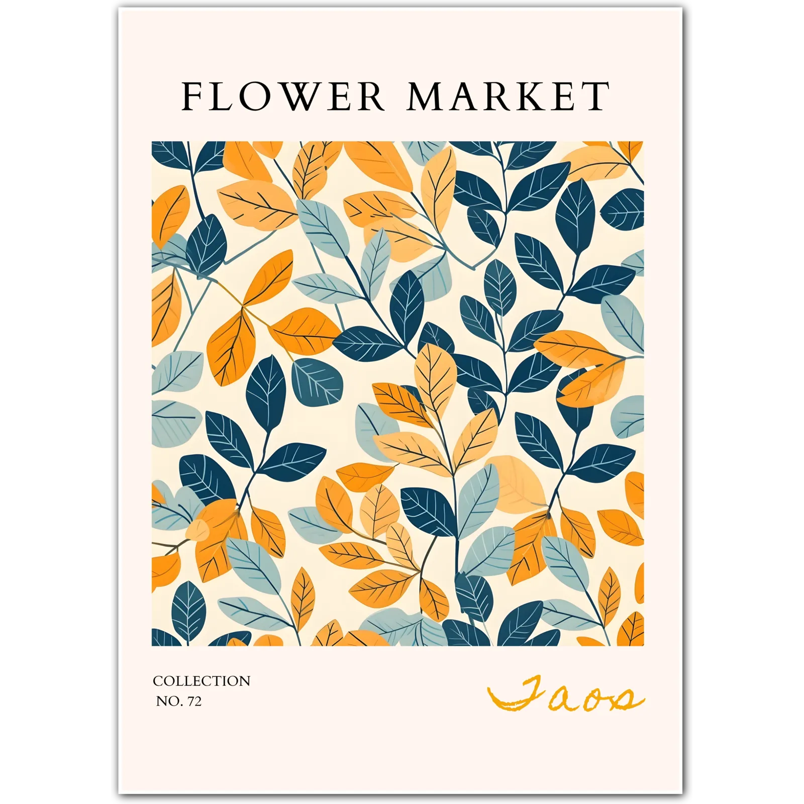 Jaos Graphic Leaf Print – Bold Mid-Century Botanical Wall Art