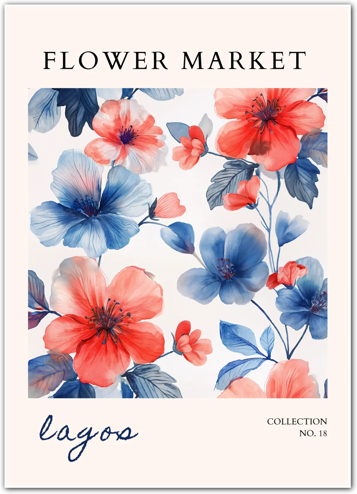 Lagos Tropical Bloom Watercolour Art Print – Vibrant African Floral Style