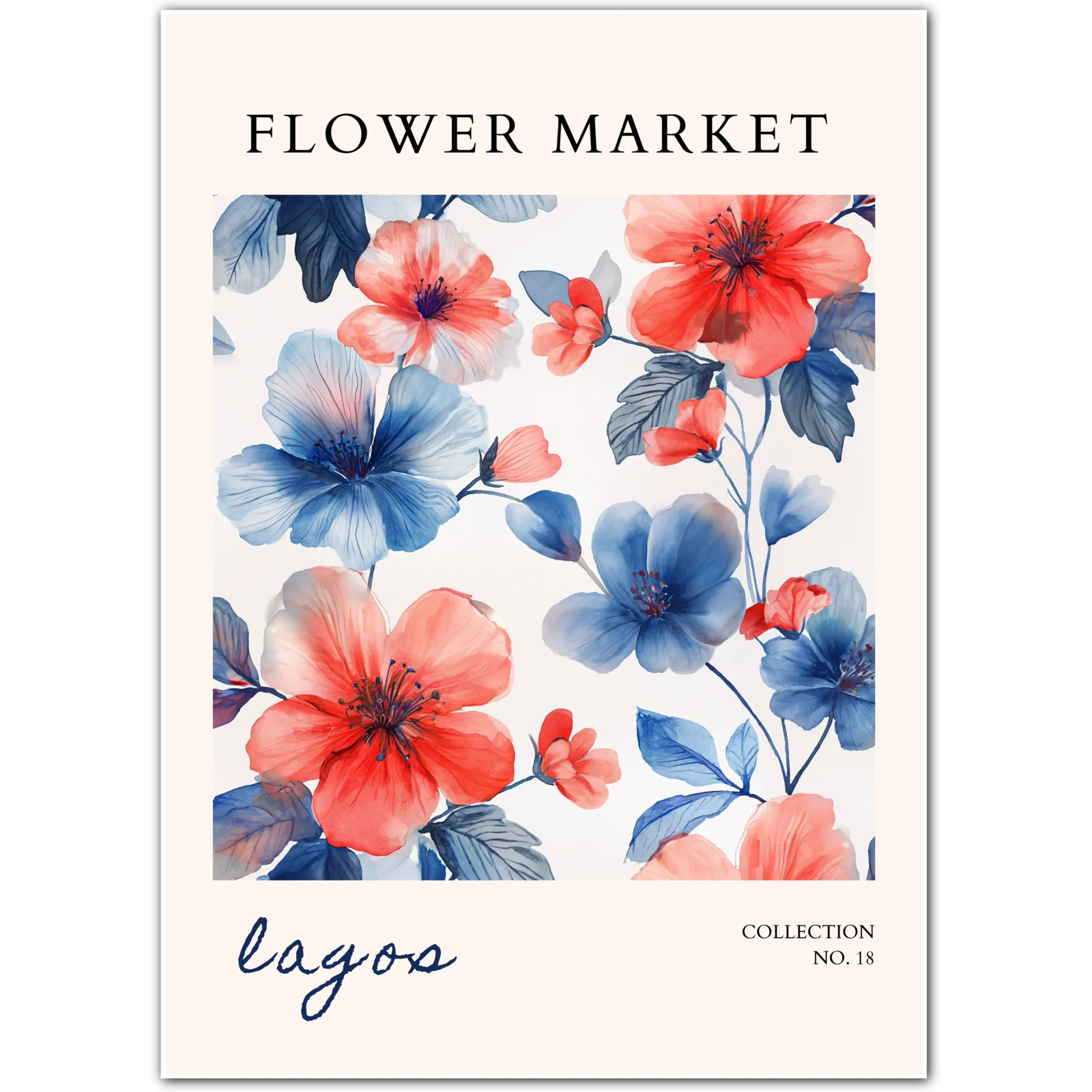 Lagos Tropical Bloom Watercolour Art Print – Vibrant African Floral Style